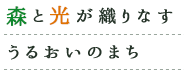 森と光が織りなすうるおいのまち 共生と交流の伯耆町