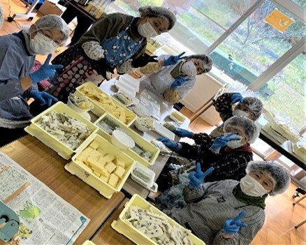 かき餅作りの様子